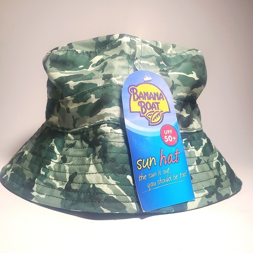 BANANA BOAT Camo Bucket Hat Sun Hat UPF 50+ NWT One Size Unisex